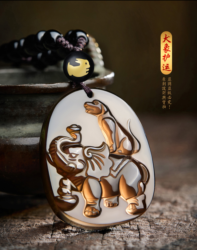 命年项链佛珠黑生肖兔的转运珠吉祥物男女送男友新年礼物编绳钥匙扣款