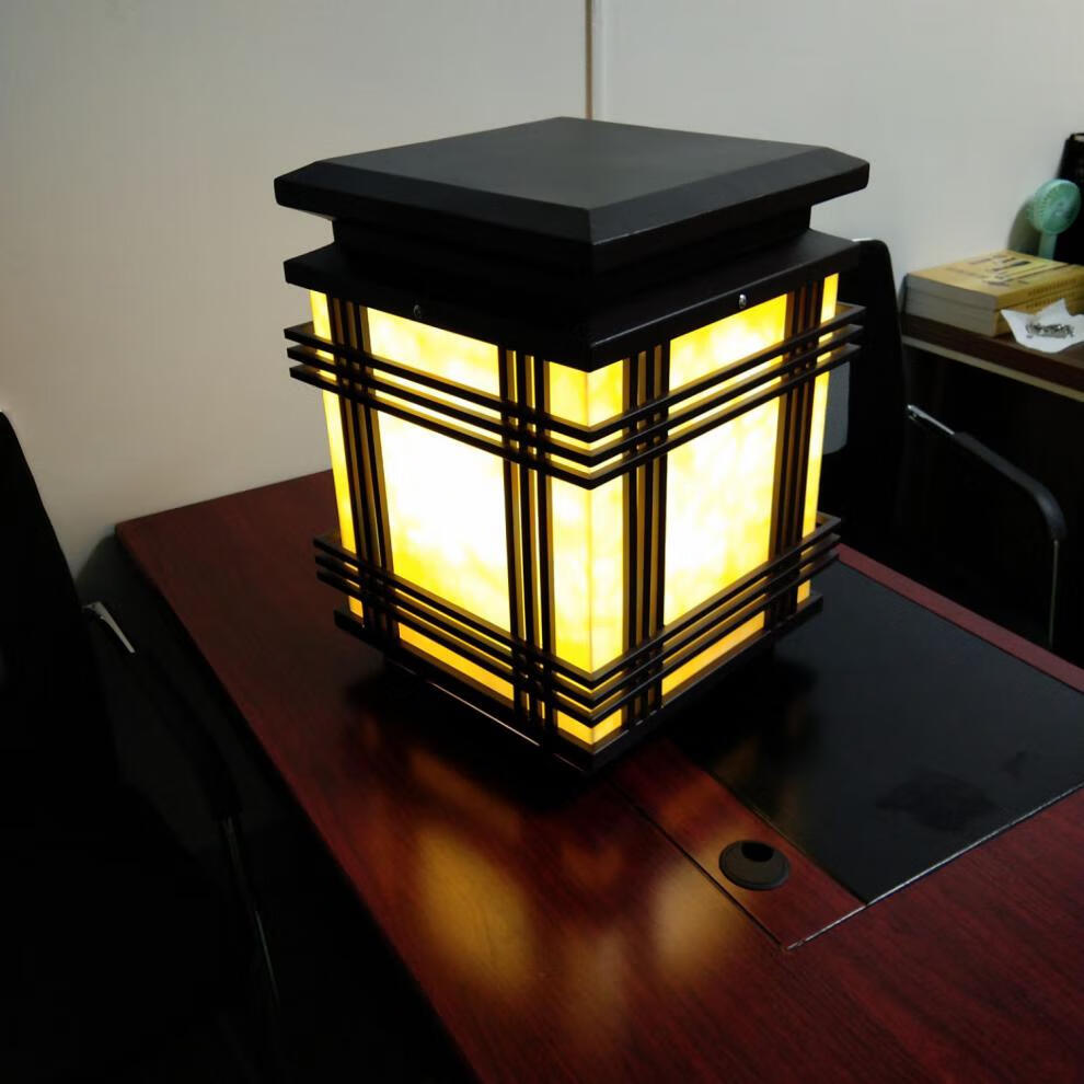 欧式太阳能柱头灯围墙灯庭院别墅灯户外公园草坪门口箭花压铸铝柱渔网