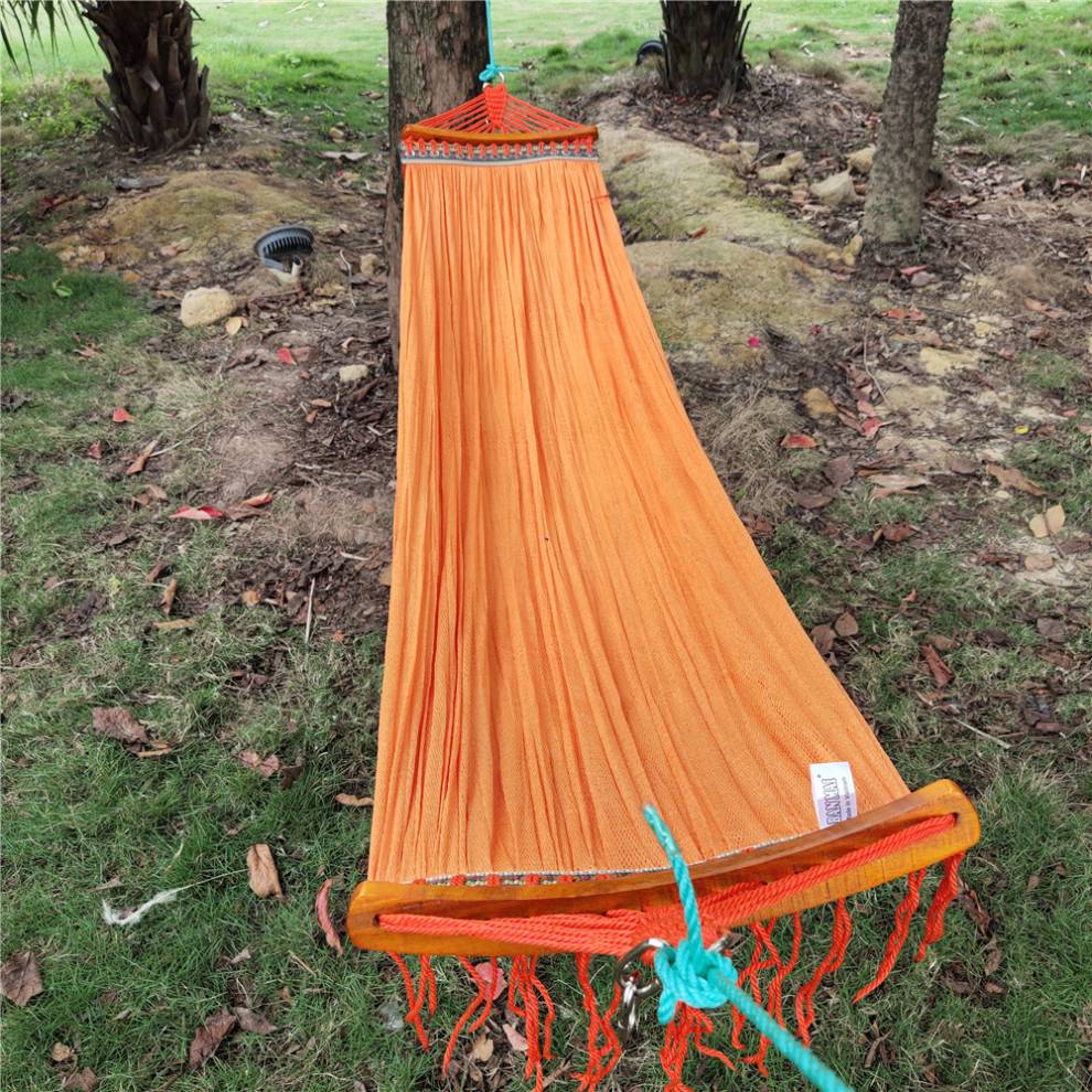 吊网床 越南冰丝网吊床成人吊网秋千网床自驾游双层网防侧翻无支带绑