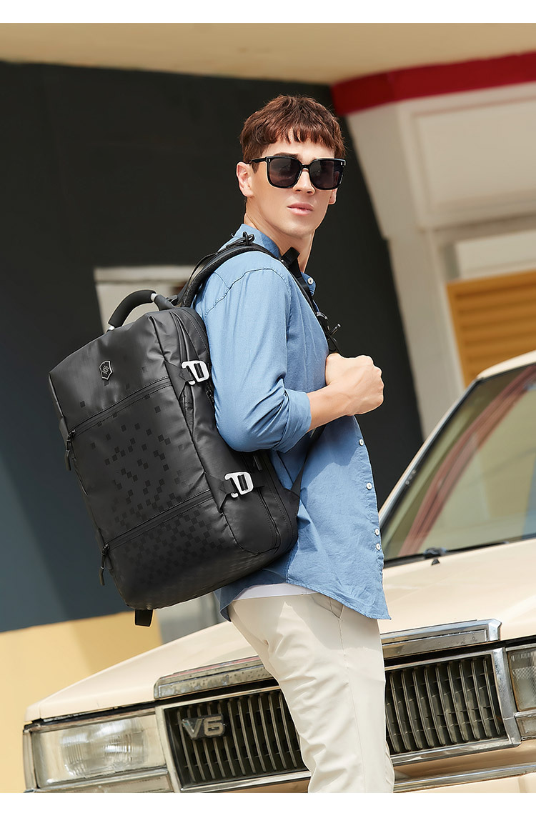 vovf暇步士迪双肩包多功能男士双肩包韩版时尚商务背包防水学生书包