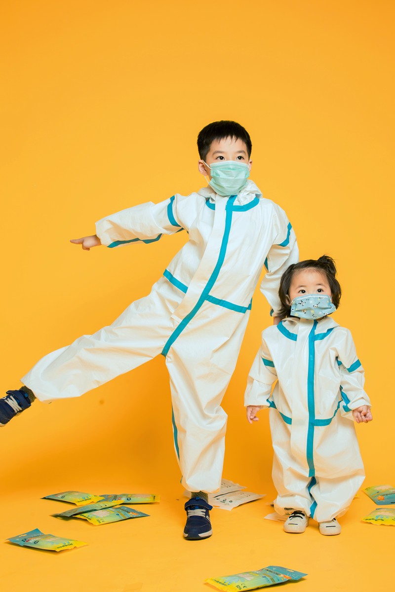 儿童防护服成人连体带帽隔离衣服重复使用幼儿小孩非一次性 tpu双层