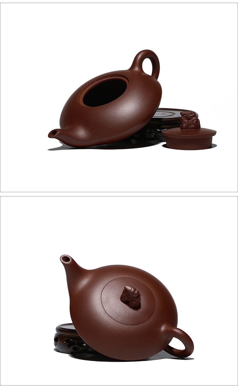 善财 宜兴原矿紫砂壶名家曹志刚瑞兽回首壶原矿底槽清泥茶壶茶具 一壶
