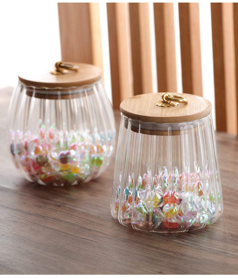 糖果罐糖罐家用糖果储物罐子带盖茶叶罐密封罐玻璃装糖罐家用创意糖果