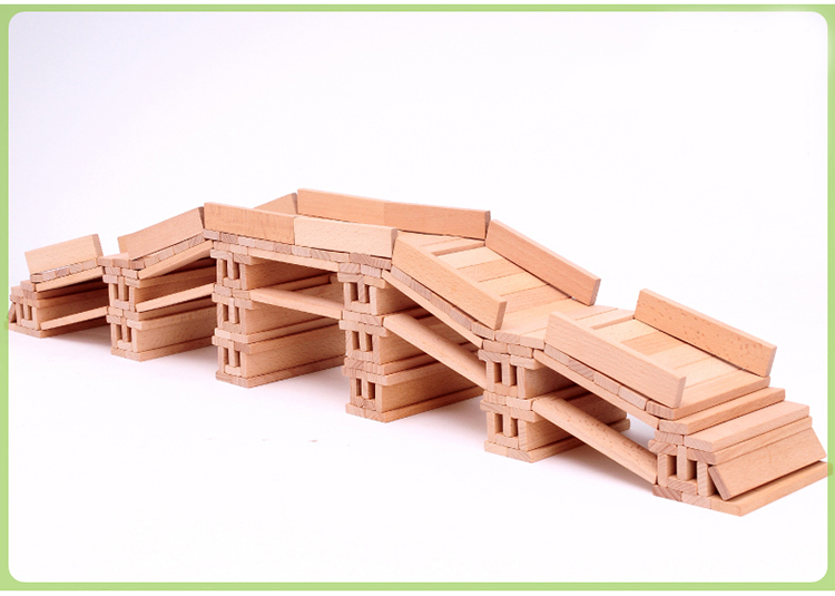 kapla积木卡普乐幼儿园玩具原木松木榉木构建阿基米德积木木条keva