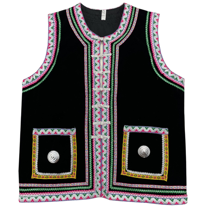 少数民族成人苗族马甲 傣族马甲 佤族壮族 彝族马夹 餐厅工作服 佤族