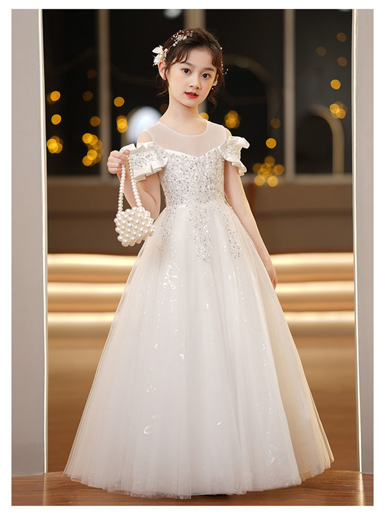 六一儿童节礼物花童礼服女夏季白纱裙女童演出服装公主裙女孩子812岁
