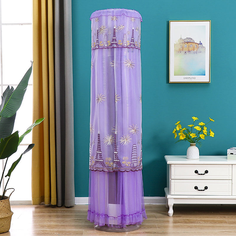 空调罩柜机圆柱格力开机不取空调罩立式圆形防尘全包空调罩子锦绣紫色