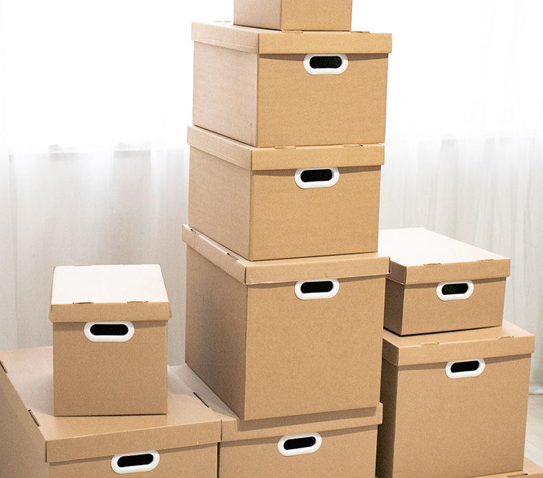 麦达令家居纸质收纳箱有盖大号搬家整理箱衣服被子储物纸箱周转箱满