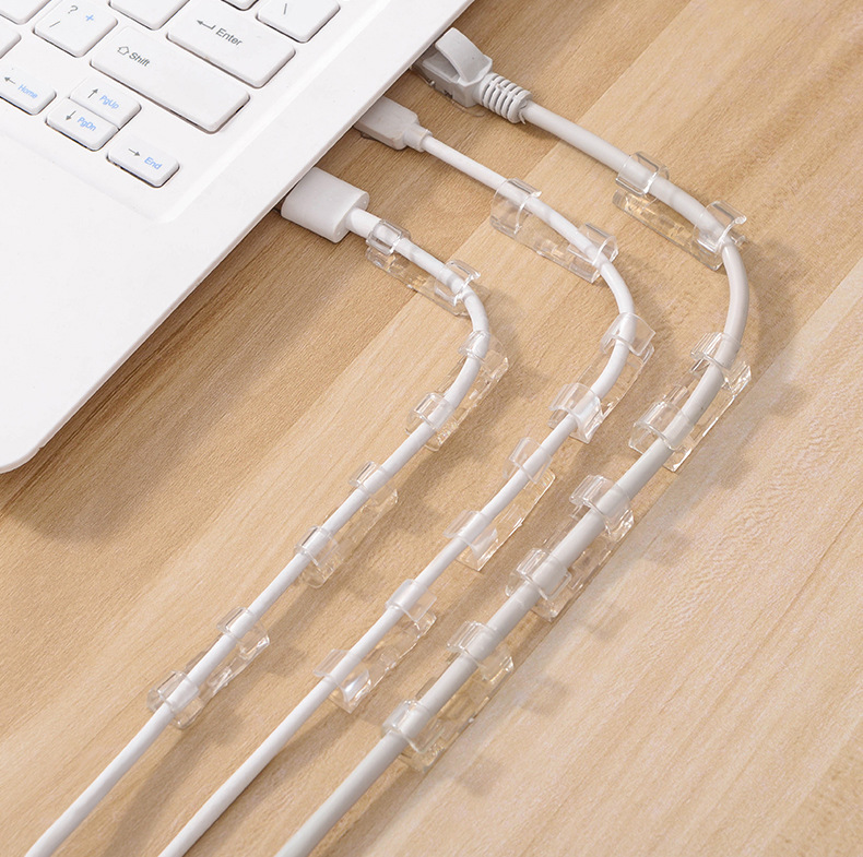 预售年后发排线卡扣理线器家用透明固线卡扣桌面粘贴式电线收纳整理
