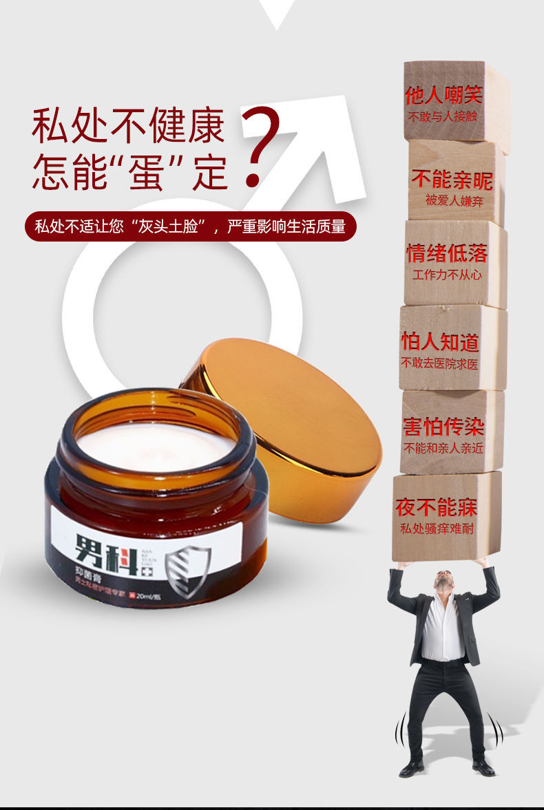 官方江仁男科抑菌膏男士私密护理软膏皮肤止痒乳膏一支装
