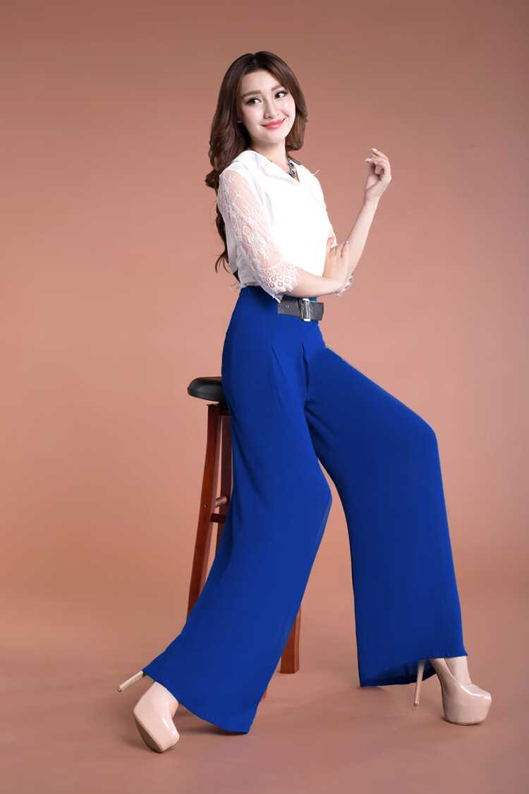 甩裤女 宽腿裤女裤时尚秋装雪纺裤高腰垂感阔腿裤宽脚甩腿裤休闲裙裤