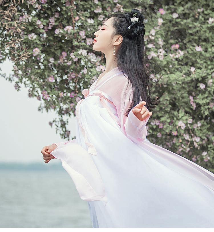 依锦艾@汉服女齐胸襦裙学生日常汉服襦裙古风古装仙女裙飘逸清新淡雅