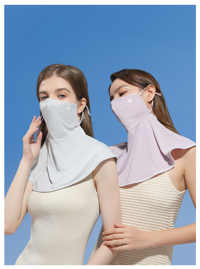 iwinter新款夏季冰丝口罩防晒遮阳头巾女士户外防紫外线润肤透气骑行