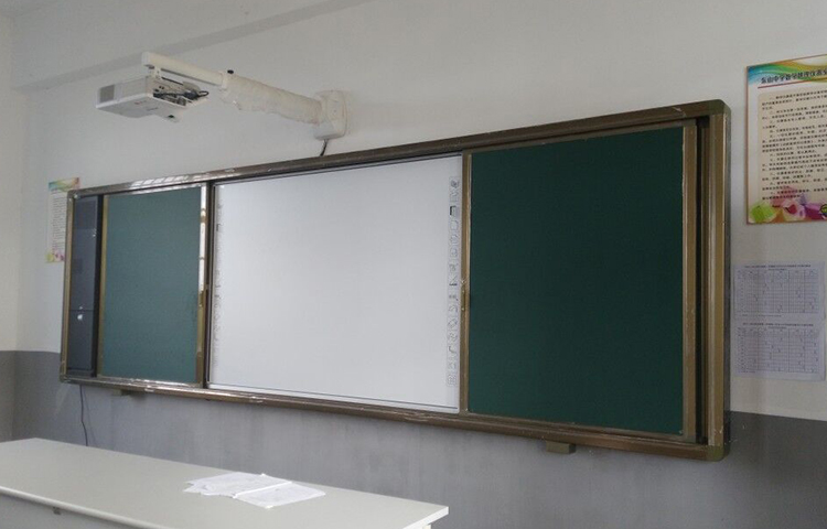 一体机电子投影白板磁性教室活动推拉滑动黑板电子黑板手写 教学用