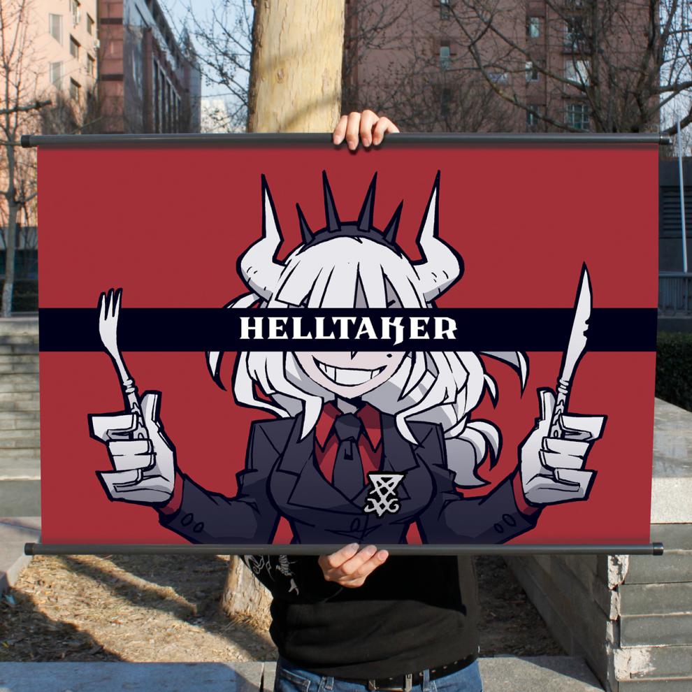 地狱把妹王游戏周边海报 helltaker周边布制挂画 ceo正义恶魔 路西法