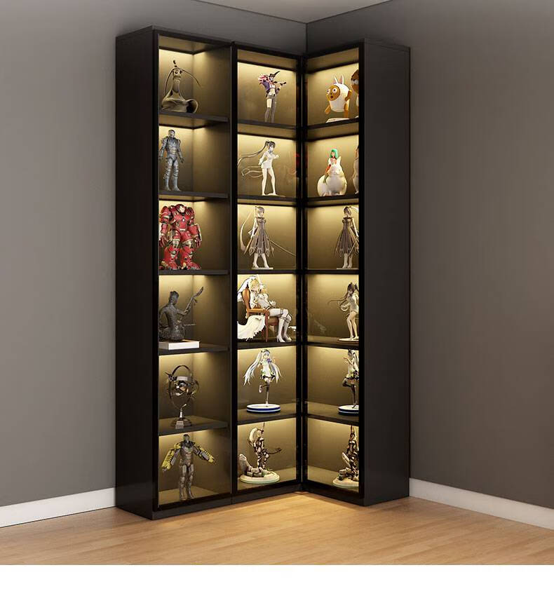 转角柜 墙角柜落地书柜客厅拐角玻璃展示柜简约定制储物柜 【30cm深度