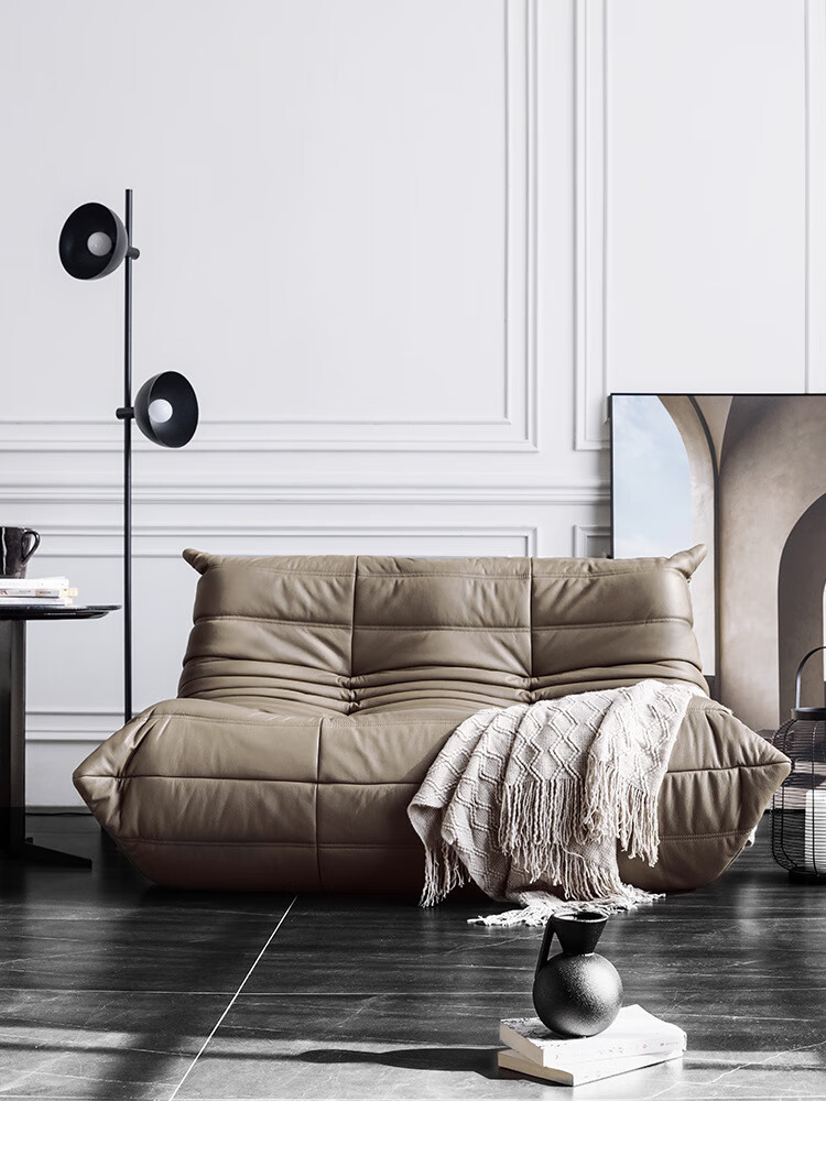 北欧togo毛毛虫懒人休闲沙发客厅设计师网红ins轻奢单人躺椅 鹿绒布