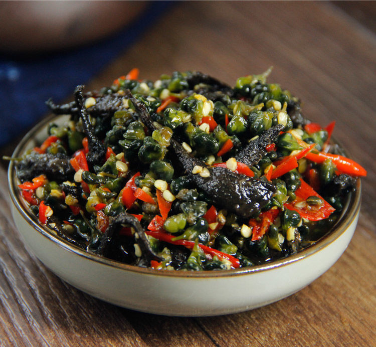 云南韭菜花干巴菌500克曲靖特产腌制下饭菜酸辣小米辣酱菜泡菜 韭菜花