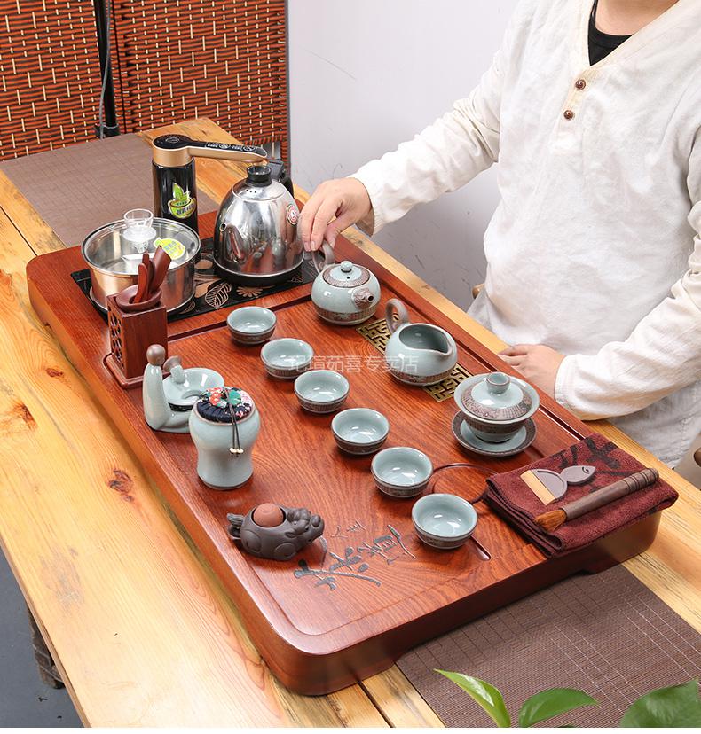 金灶茶台套装整块花梨木实木红木茶盘全自动烧水一体整套茶具套装家用