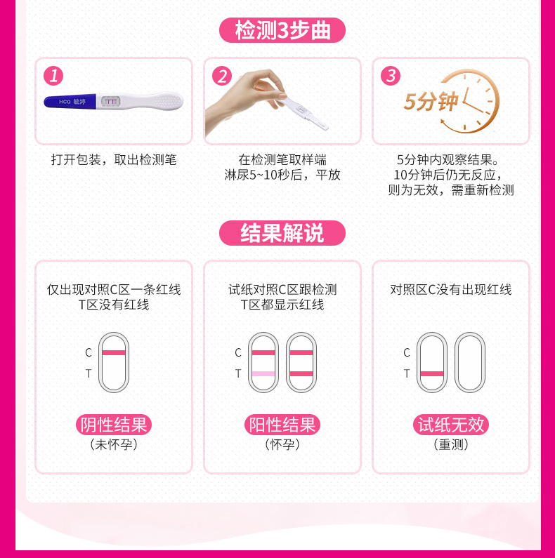 毓婷 早早孕快速检测笔1人份 笔型验孕棒 卵泡滴尿盒装可选试纸验孕测