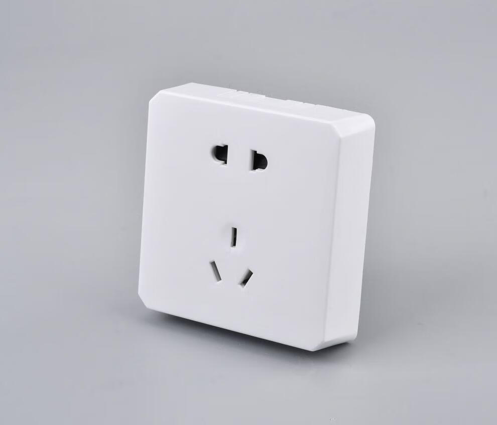 工程86型明装开关插座白色一开五孔双控插座明线五孔10孔15孔批发