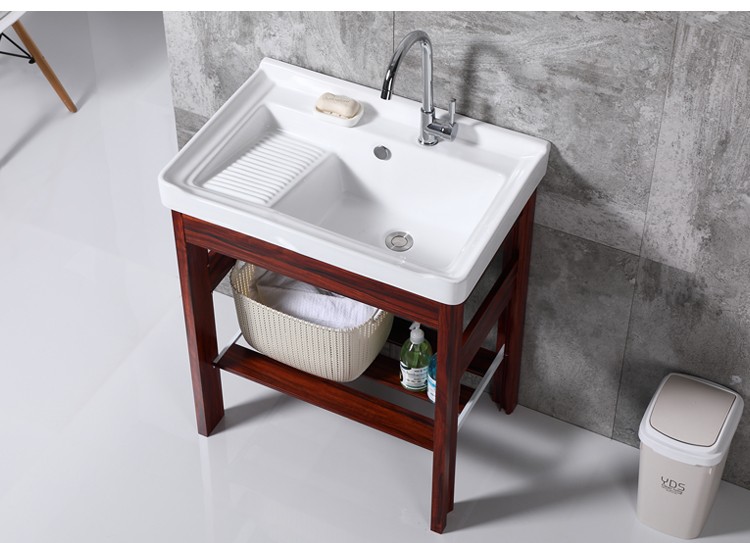 阳台洗衣池洗衣柜简易洗衣盆带搓衣板洗衣槽面盆卫生间洗手盆洗脸池