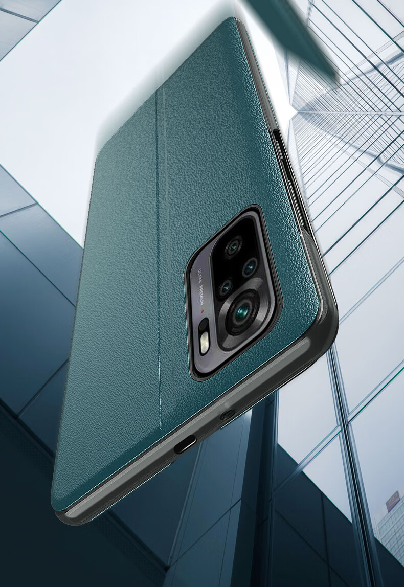 not10s侧视窗翻盖式nete智能休眠皮套n0 红米note10s【中国红】配钢化