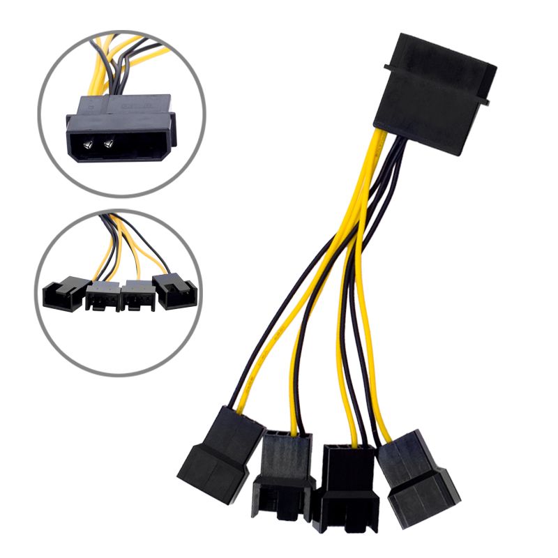 电脑电源大4pin转4个小4pin 3pin风扇供电线12v电压 图片价格品牌报价 京东