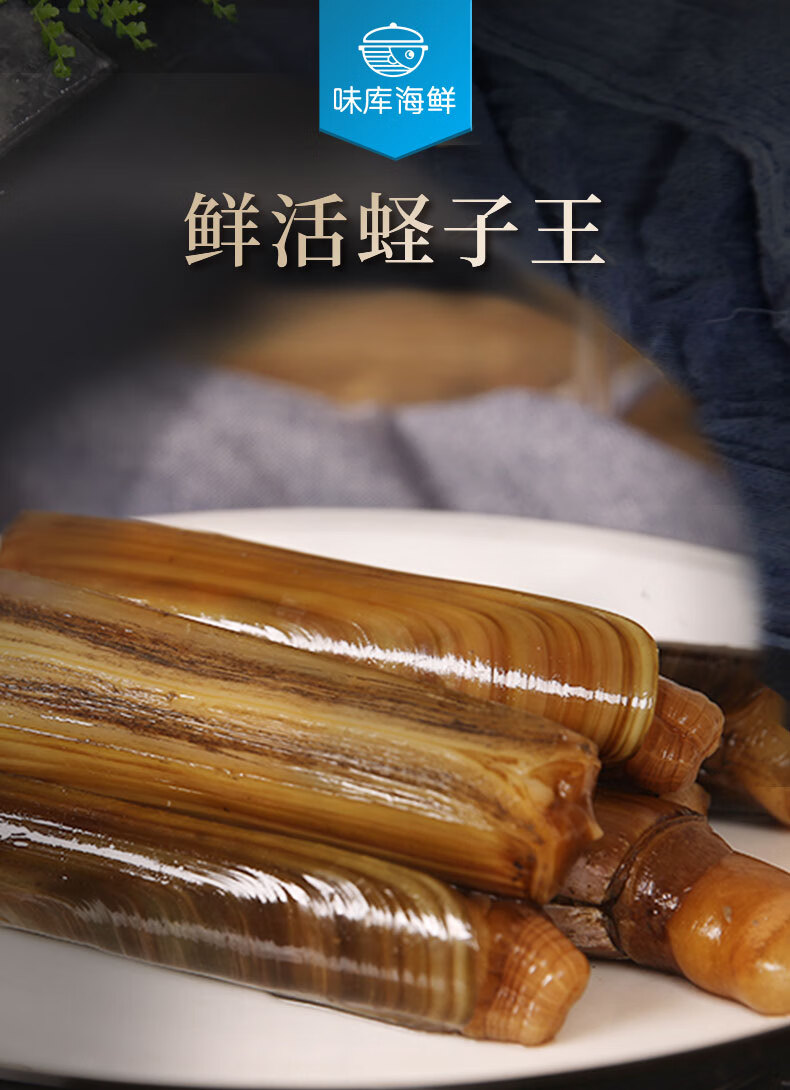 【活鲜】味库 北海鲜活蛏子王 500g 1份 盒装 海鲜水产 500g