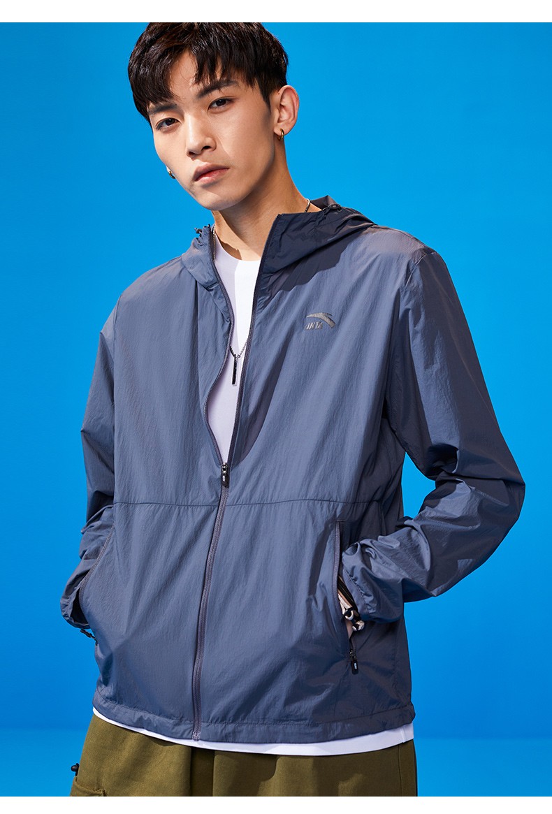 安踏外套男士风衣2022新款春季防风衣轻便连帽运动服冬季保暖休闲上衣