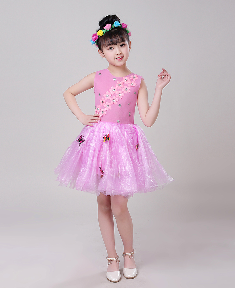 儿童环保服时装秀衣服演出服diy材料手工自制亲子走秀拖尾公主裙 白色