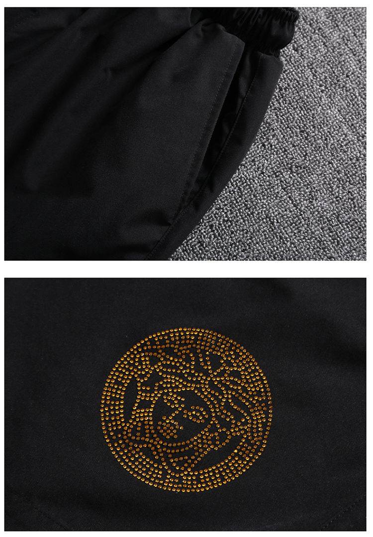 美杜沙瓦萨琪短裤男夏季休闲美杜沙烫钻五分裤直筒潮流韩版时尚运动速