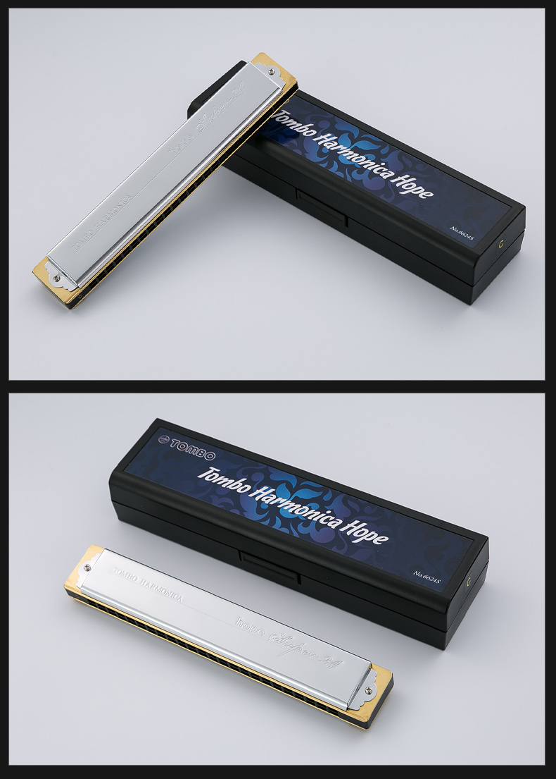 tombo通宝6624s口琴24孔男女初学者学生用演奏级复音口琴cnm自然小调