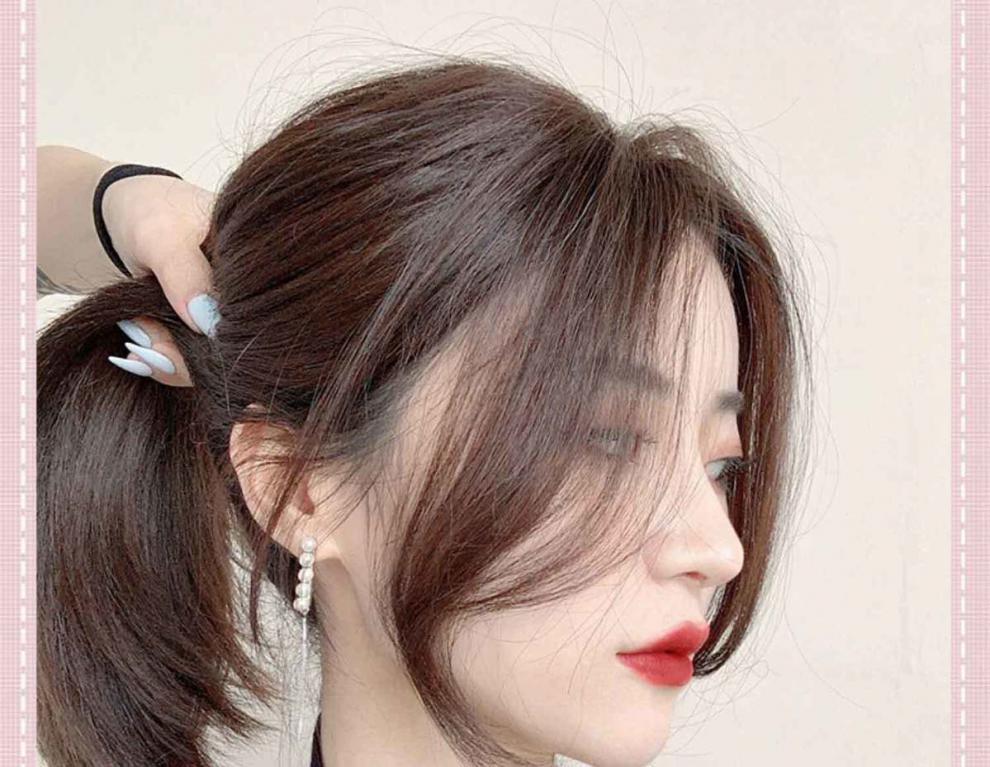 空气八字刘海假发片中分刘海微卷一片式无痕自然仿真发头顶补发女模特