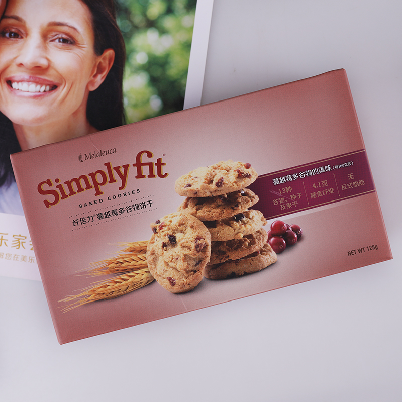8621美乐家纤倍力蔓越莓专柜多谷物饼干128g膳食纤维蔓越莓味