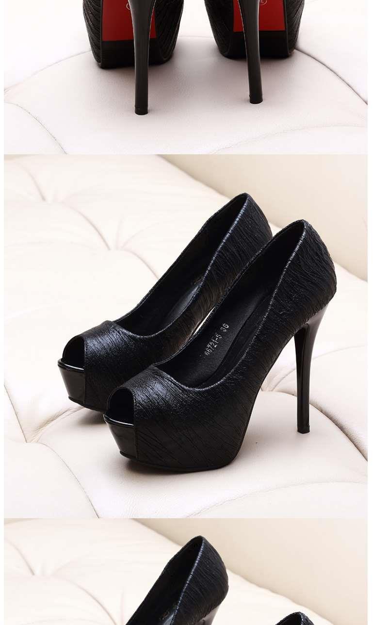 恨天高高跟鞋走秀2022春夏超高跟鞋12cm夜场防水台细跟职业黑色百搭鱼