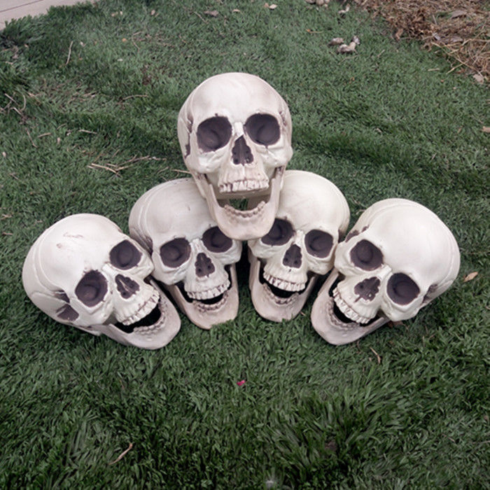迎新必备仿真塑料骷髅头摆件死人头模型道具万圣节鬼屋吓人用拍摄影视