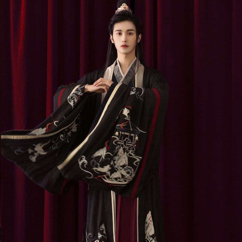 艾诺黛汉服男学生成人古装长袍仙气全套魏无羡武侠客书生古风中国风