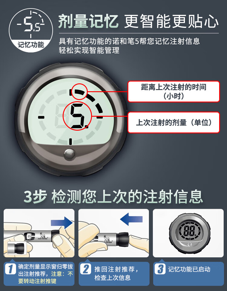 诺和诺德 诺和笔5胰岛素注射器 胰岛素笔式数显注射器 novopen5*1支