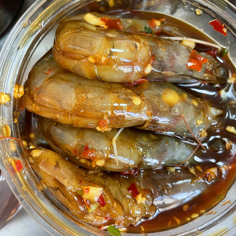 网红生呛大虾甜辣虾生腌大虾开背虾即食海鲜冷冻保存味道鲜美300g