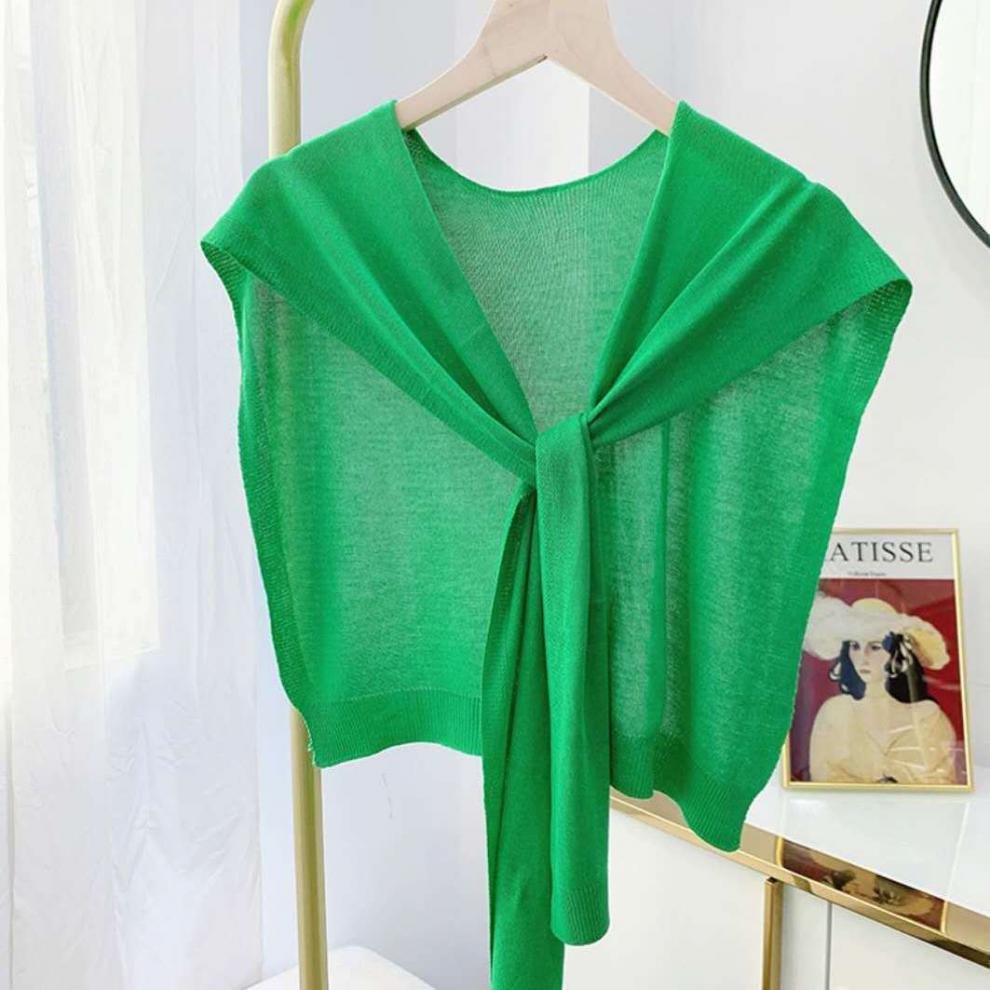 【高品质披肩】外搭冰丝小披肩时尚韩版披肩围巾冰丝针织款 紫色