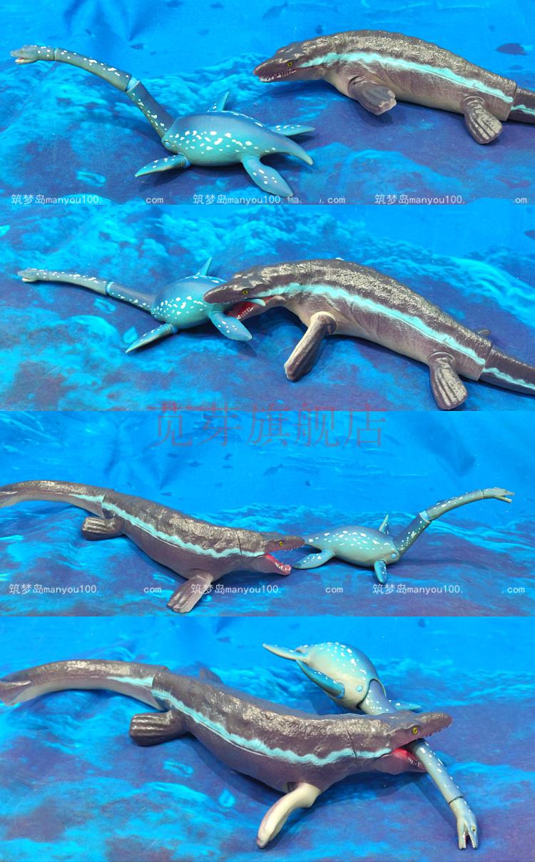 模型侏罗纪恐龙玩具世界2狂软胶鱼龙大号22厘米