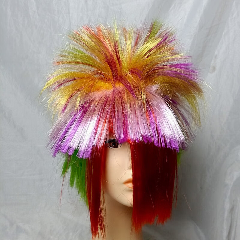 直播道具搞笑葬爱家族杀马特彩色假发男女非主流直播毕业搞笑酒吧红色