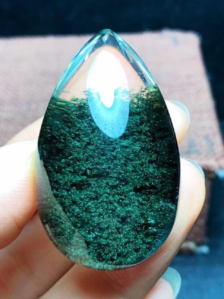 水晶巴西绿幽灵吊坠女款聚宝盆金字塔项链转运男3聚宝盆水滴吊坠