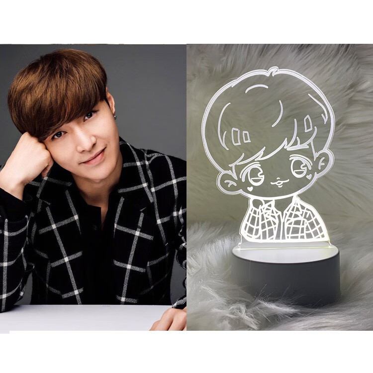 伯贤范丞丞卡通人型q版灯牌小夜灯床头灯周边礼物同款应援 黄明昊卡通
