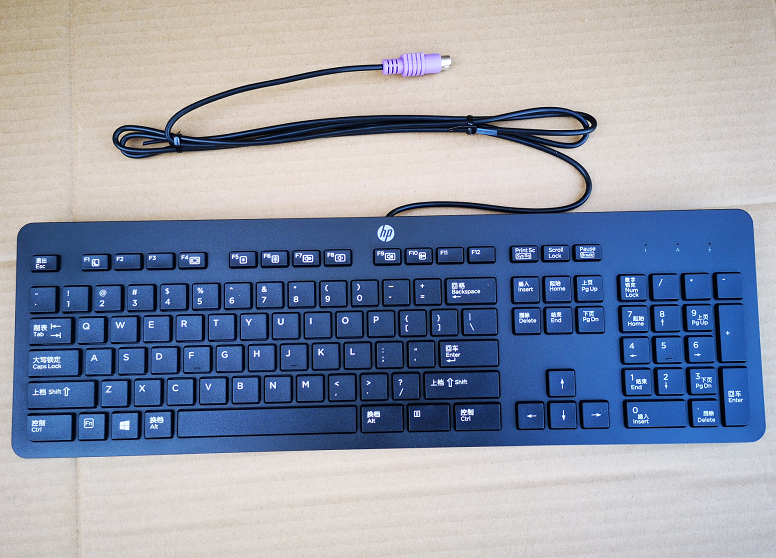 适用全新惠普hp台式电脑ps2接口有线键盘圆孔办公标准黑色键盘黑色单