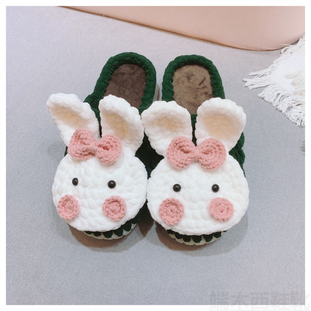 手工拖鞋送女友卡通可爱小兔子手工编织拖鞋diy材料包自制手织送女友