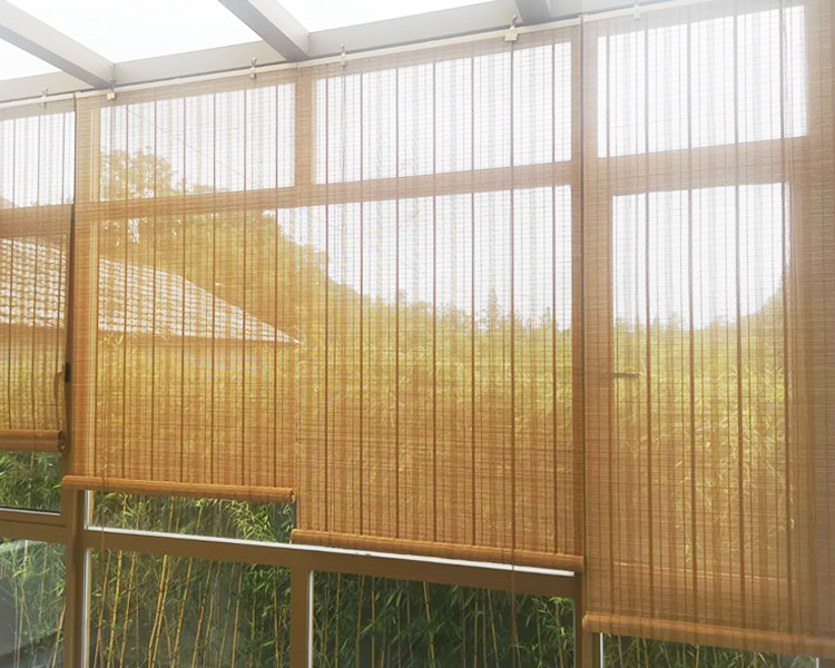 凉亭防晒帘户外阳台凉亭上清漆竹帘防雨水窗帘升降卷帘子室外防晒遮光