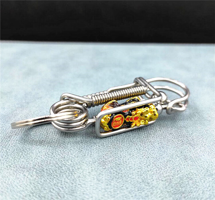 工艺焊丝钥匙扣男士纯手工自制腰挂小鸟不锈钢创意礼品情侣貔貅链