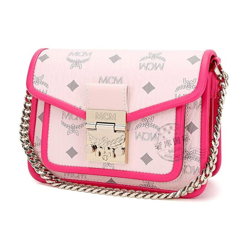 mcm女包patriciavisetos系列帆布涂层单肩斜跨包预售代购粉色